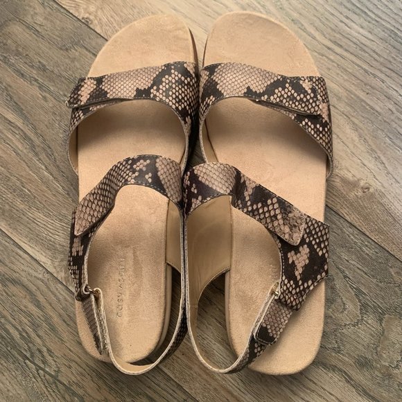 EASY SPIRIT HARTWELL WOMEN'S SNAKESKIN PRINT WEDGE SANDALS 11M-NICE! - Picture 5 of 9